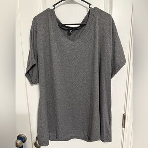 SHEIN Charcoal V-Neck Short Sleeve Tee